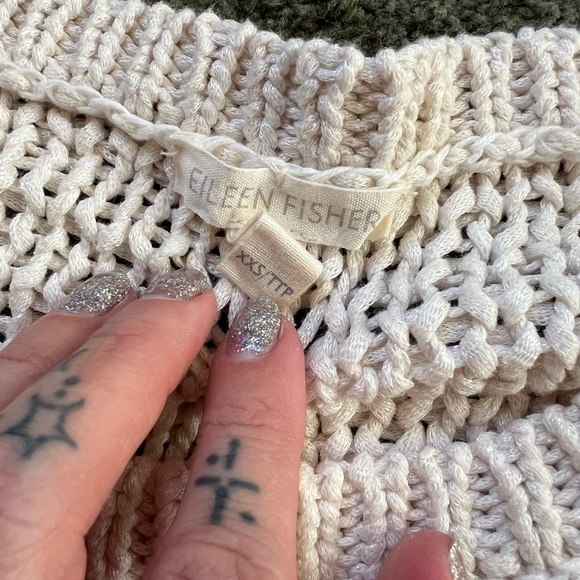 Eileen fisher cream netted sweater XXS - Picture 3 of 5